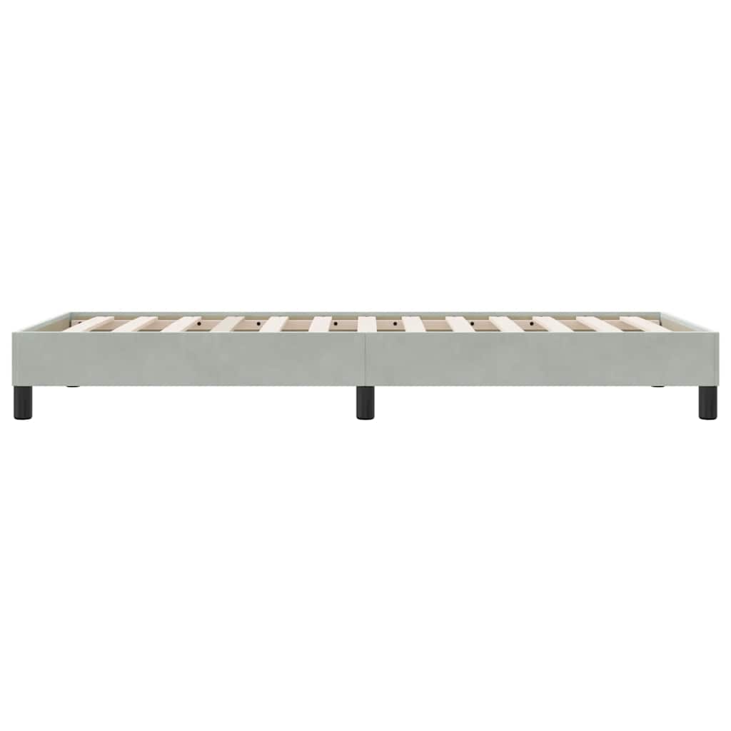 Cadre de lit sans matelas gris clair 80x220 cm velours - XIOS