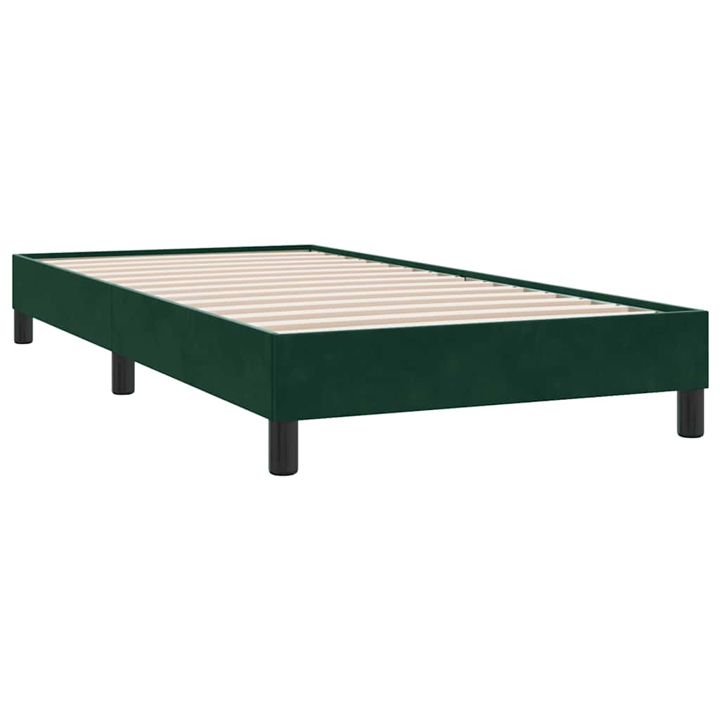 Cadre de lit sans matelas vert foncé 80x220 cm velours - XIOS