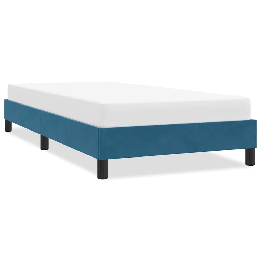 Cadre de lit sans matelas bleu foncé 80x220 cm velours - XIOS