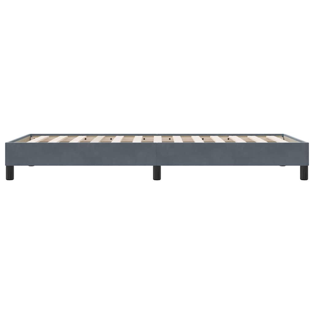 Cadre de lit sans matelas gris foncé 90x220 cm velours - XIOS