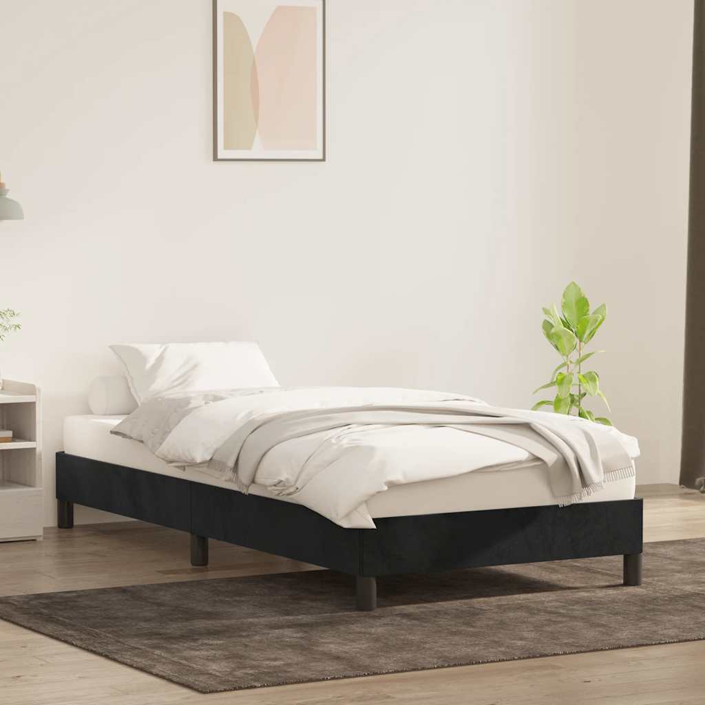 Cadre de lit sans matelas noir 90x220 cm velours - XIOS