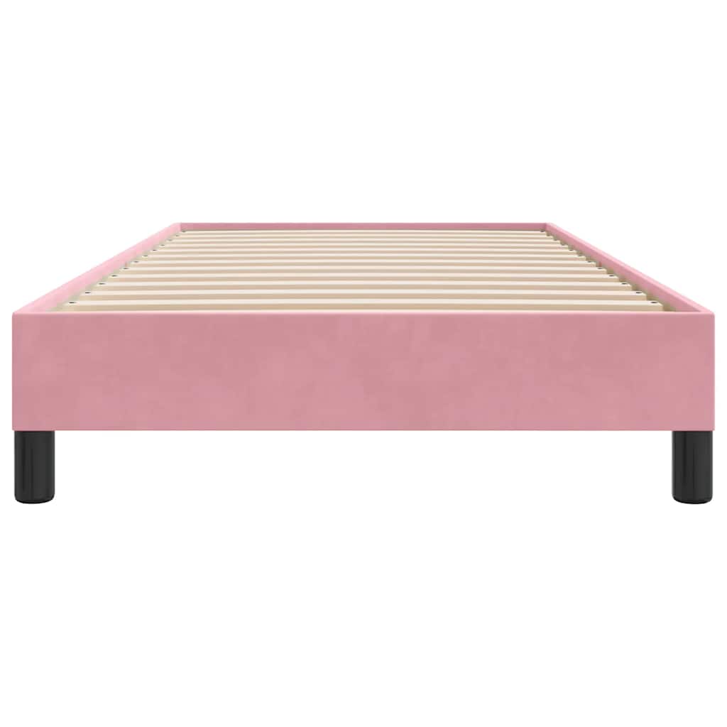 Cadre de lit sans matelas rose 90x220 cm velours - XIOS