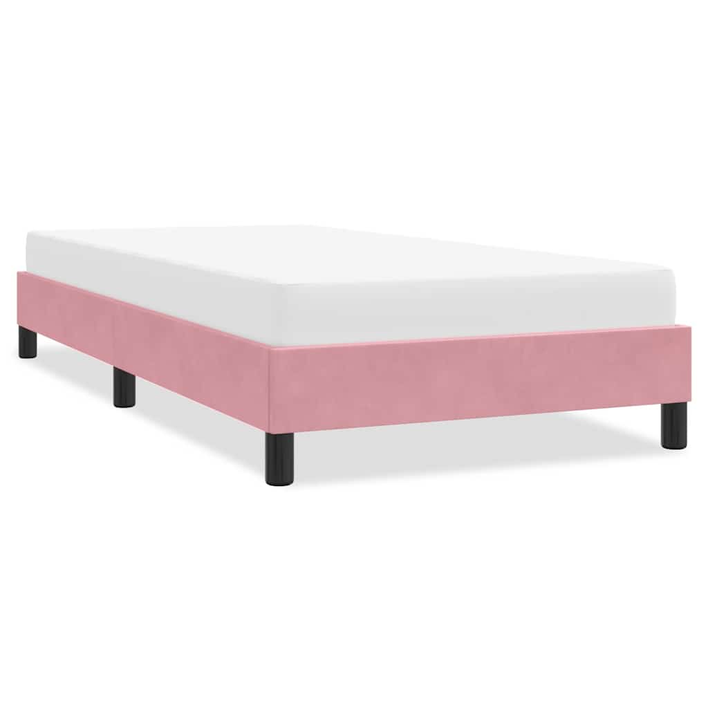 Cadre de lit sans matelas rose 90x220 cm velours - XIOS