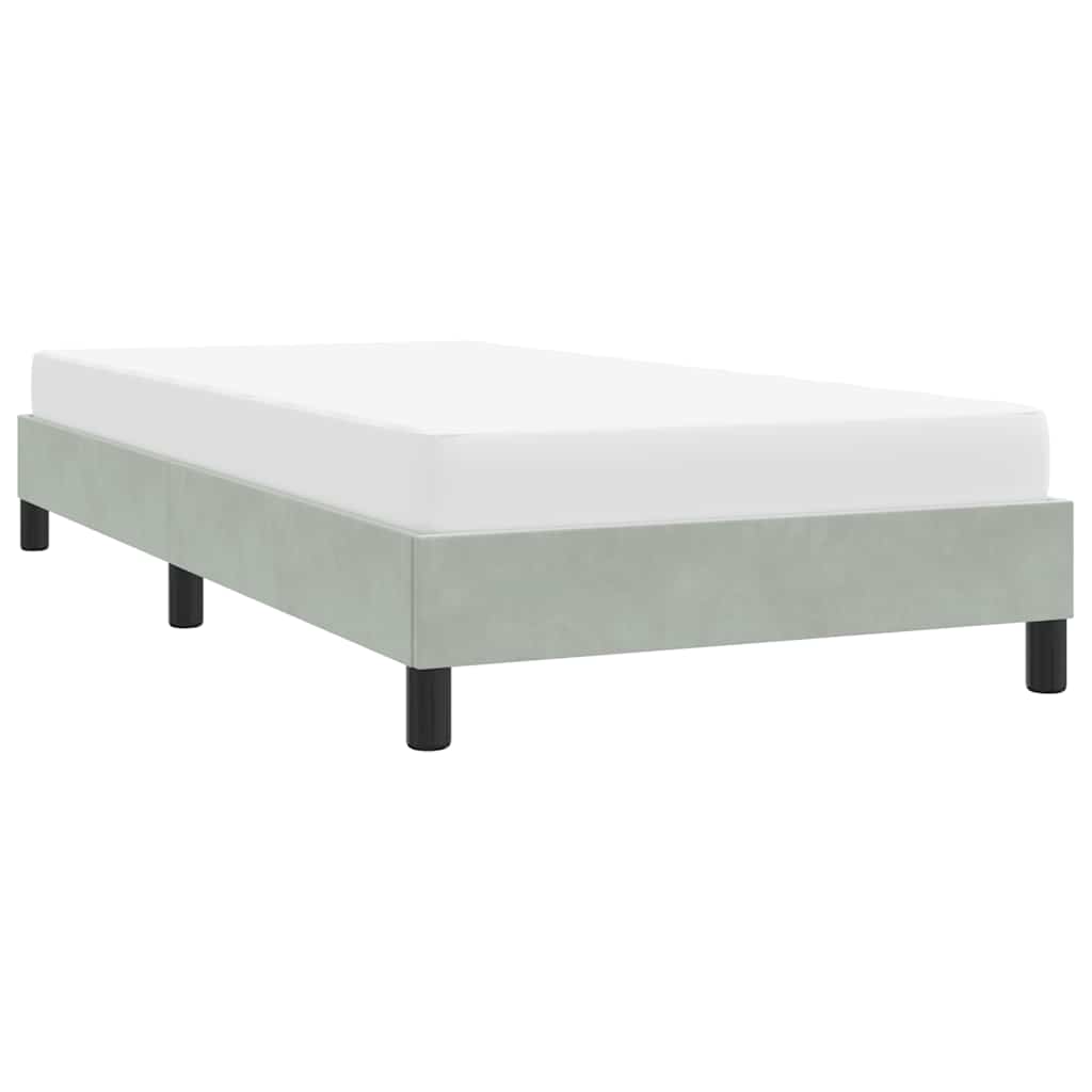 Cadre de lit sans matelas gris clair 100x220 cm velours - XIOS
