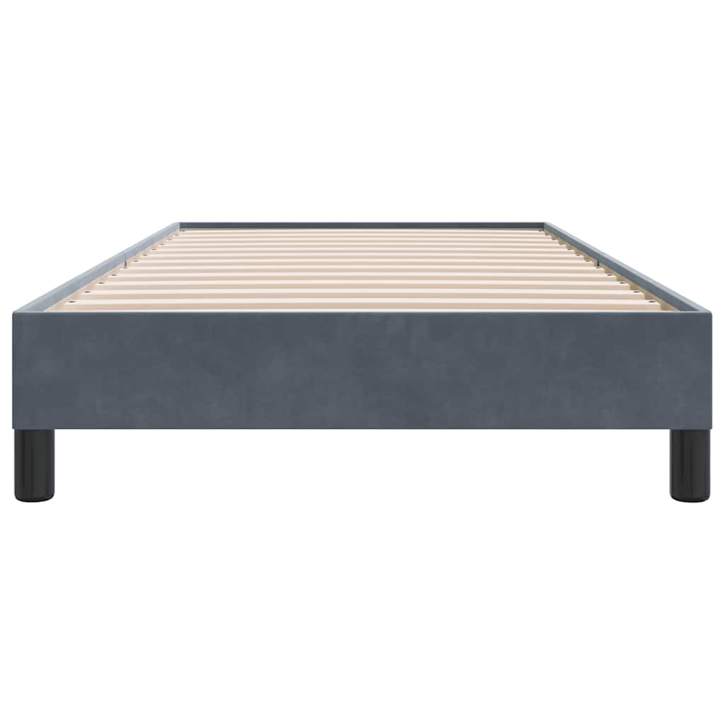 Cadre de lit sans matelas gris foncé 100x220 cm velours - XIOS