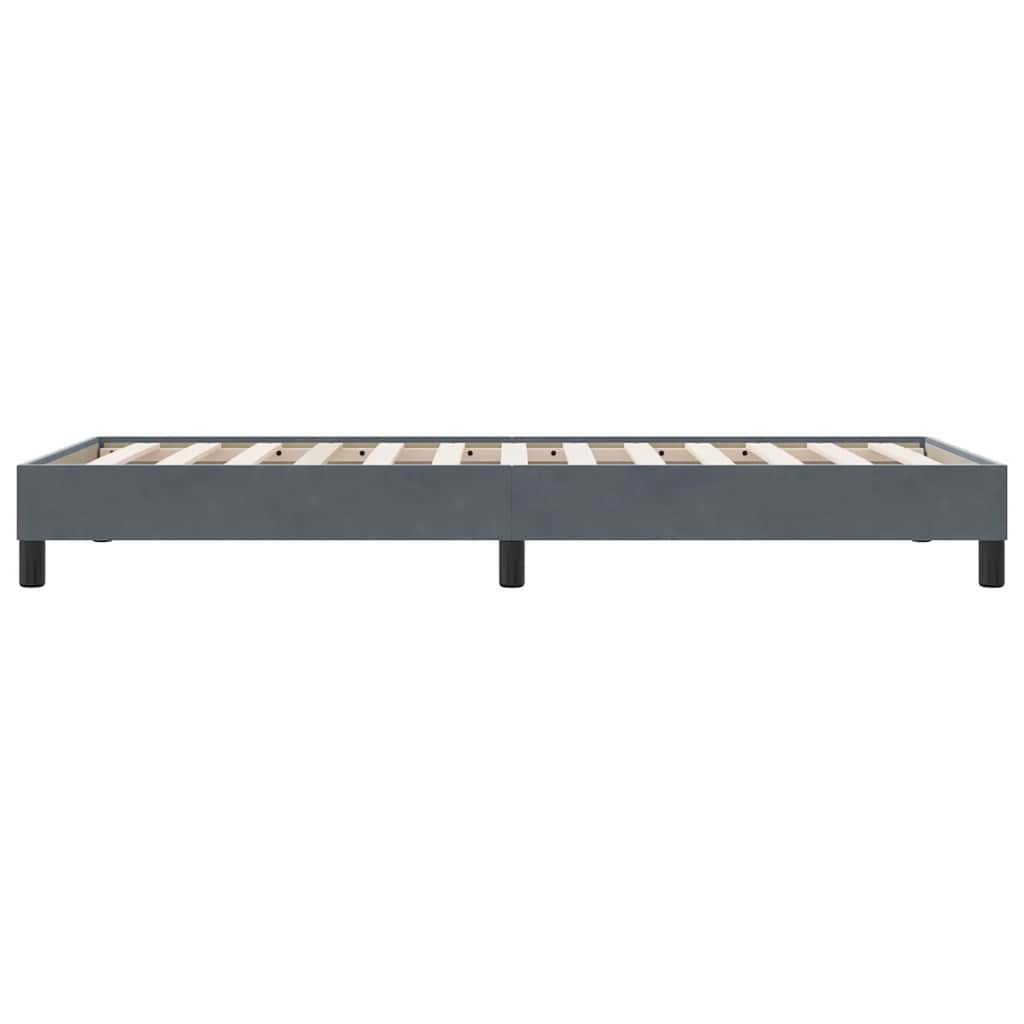 Cadre de lit sans matelas gris foncé 100x220 cm velours - XIOS