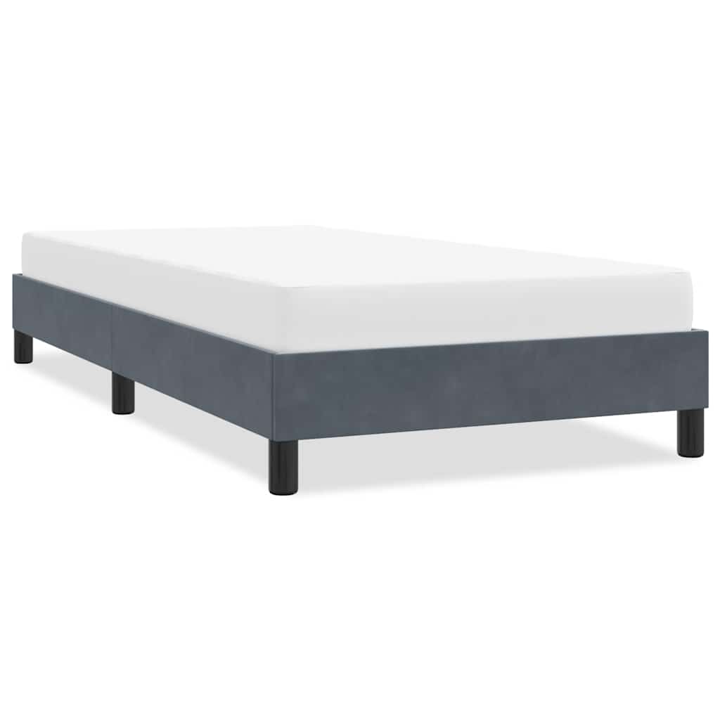 Cadre de lit sans matelas gris foncé 100x220 cm velours - XIOS