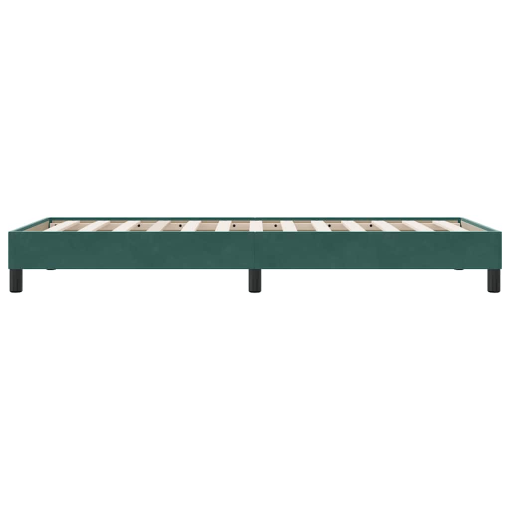 Cadre de lit sans matelas vert foncé 100x220 cm velours - XIOS