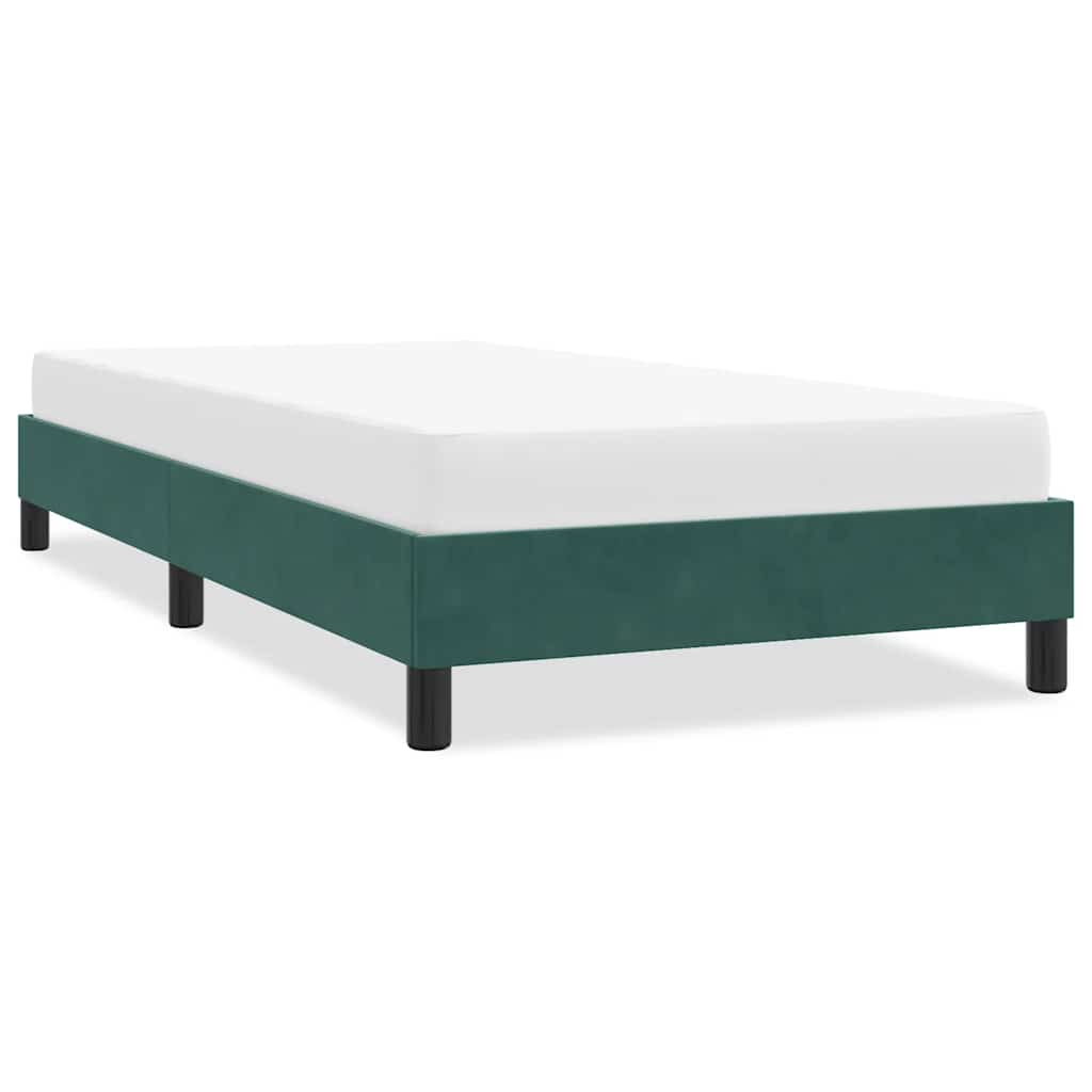 Cadre de lit sans matelas vert foncé 100x220 cm velours - XIOS