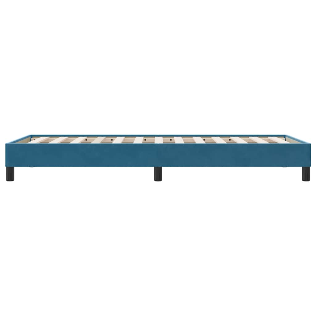 Cadre de lit sans matelas bleu foncé 100x220 cm velours - XIOS