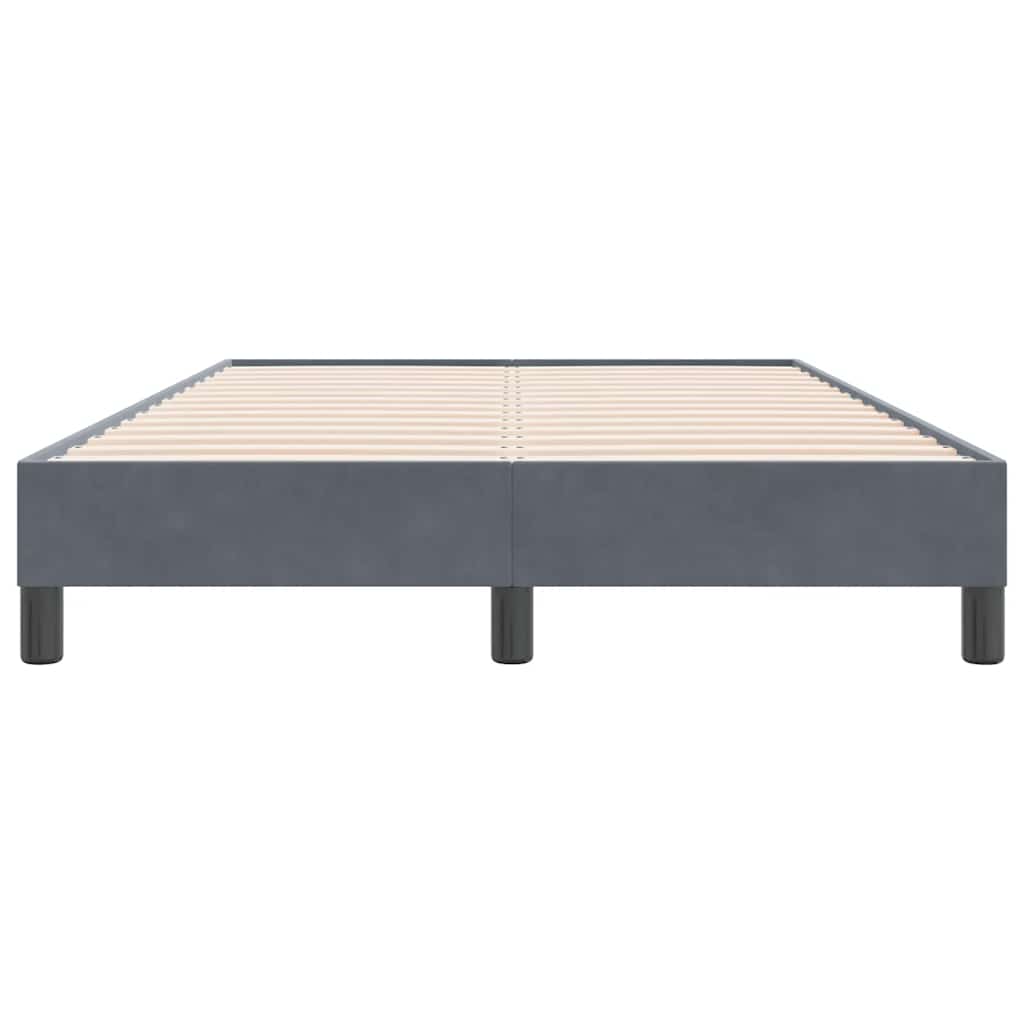 Cadre de lit sans matelas gris foncé 120x220 cm velours - XIOS