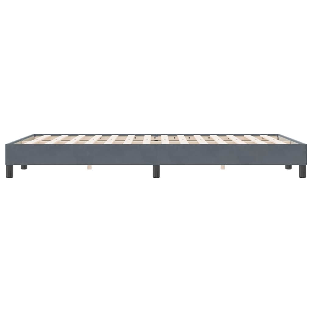 Cadre de lit sans matelas gris foncé 120x220 cm velours - XIOS