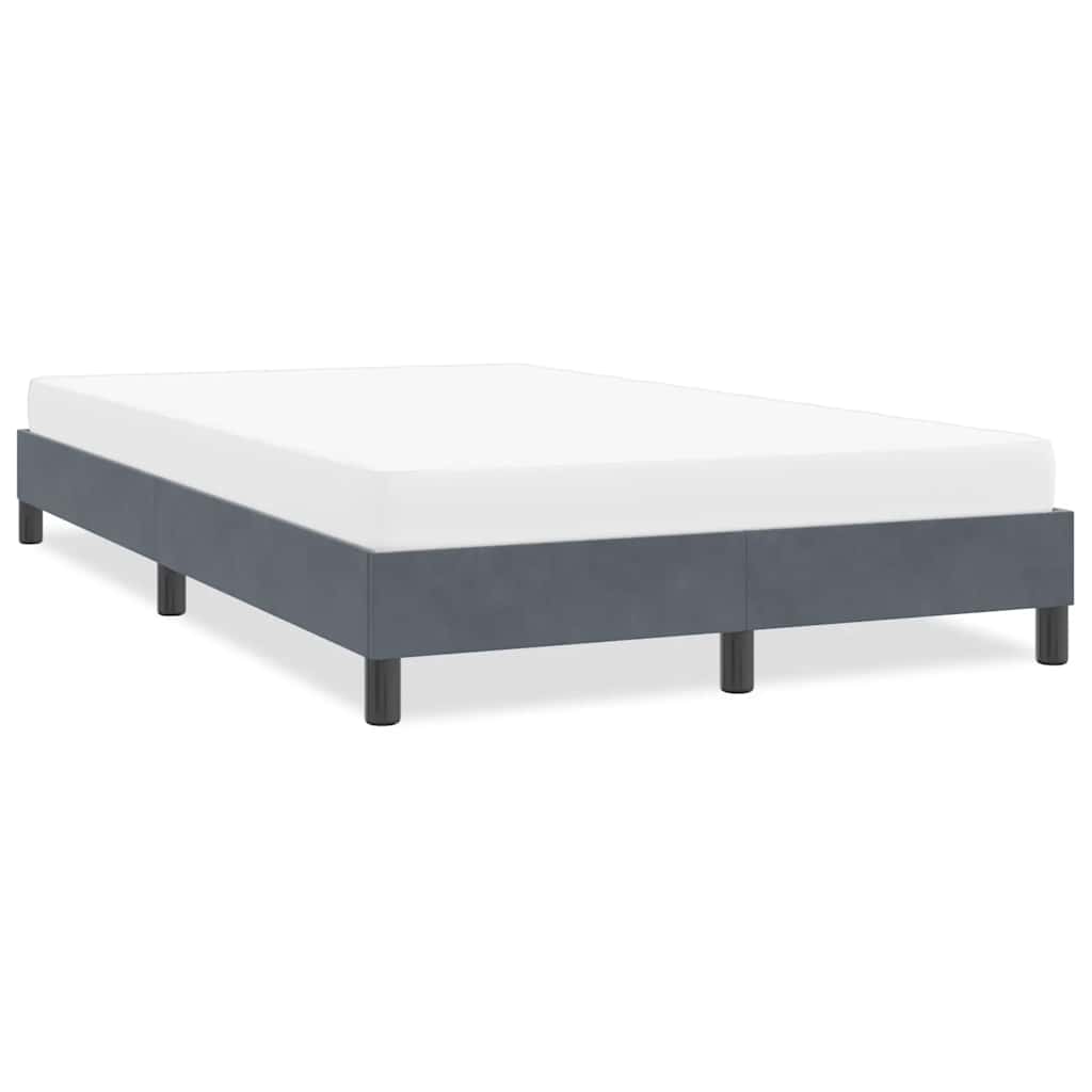 Cadre de lit sans matelas gris foncé 120x220 cm velours - XIOS