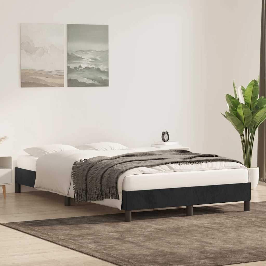 Cadre de lit sans matelas noir 120x220 cm velours - XIOS