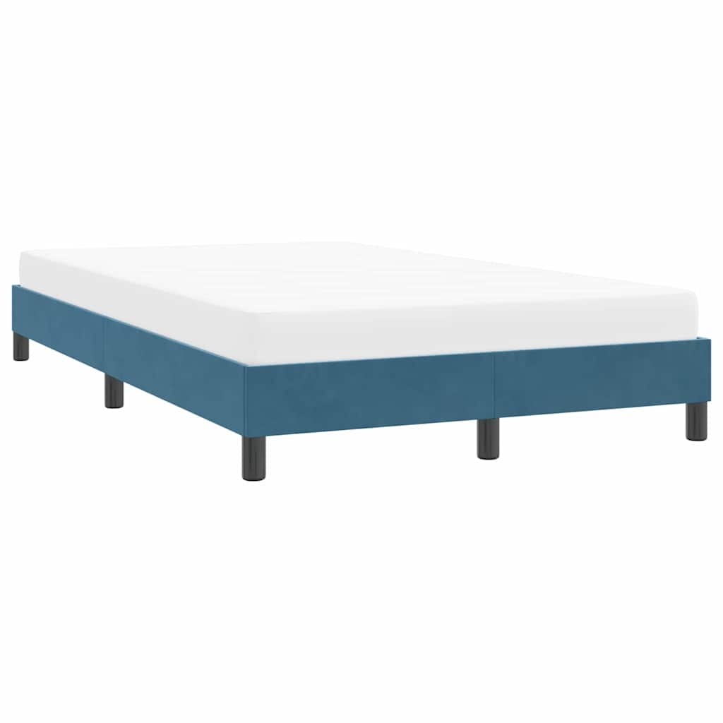 Cadre de lit sans matelas bleu foncé 120x220 cm velours - XIOS