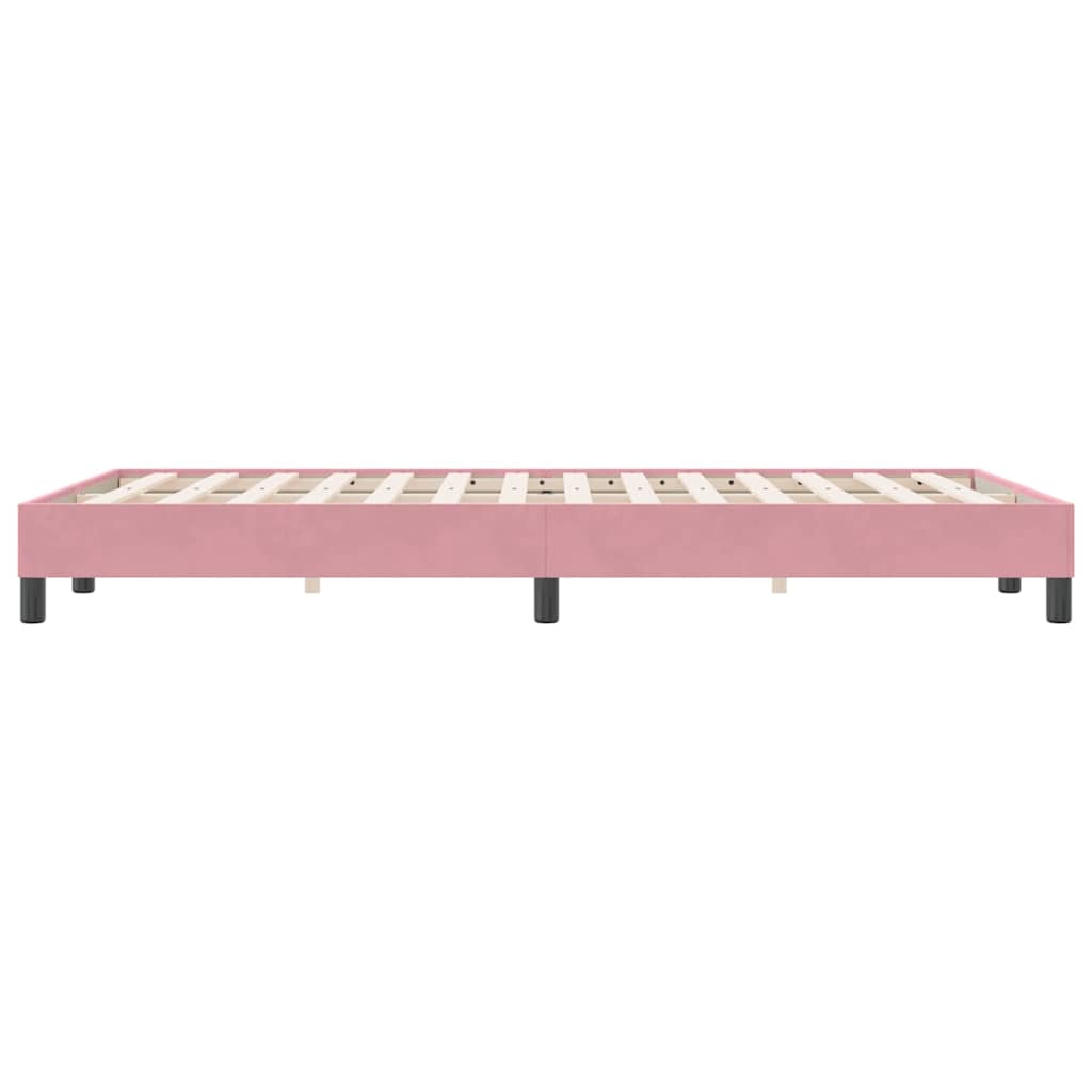 Cadre de lit sans matelas rose 120x220 cm velours - XIOS