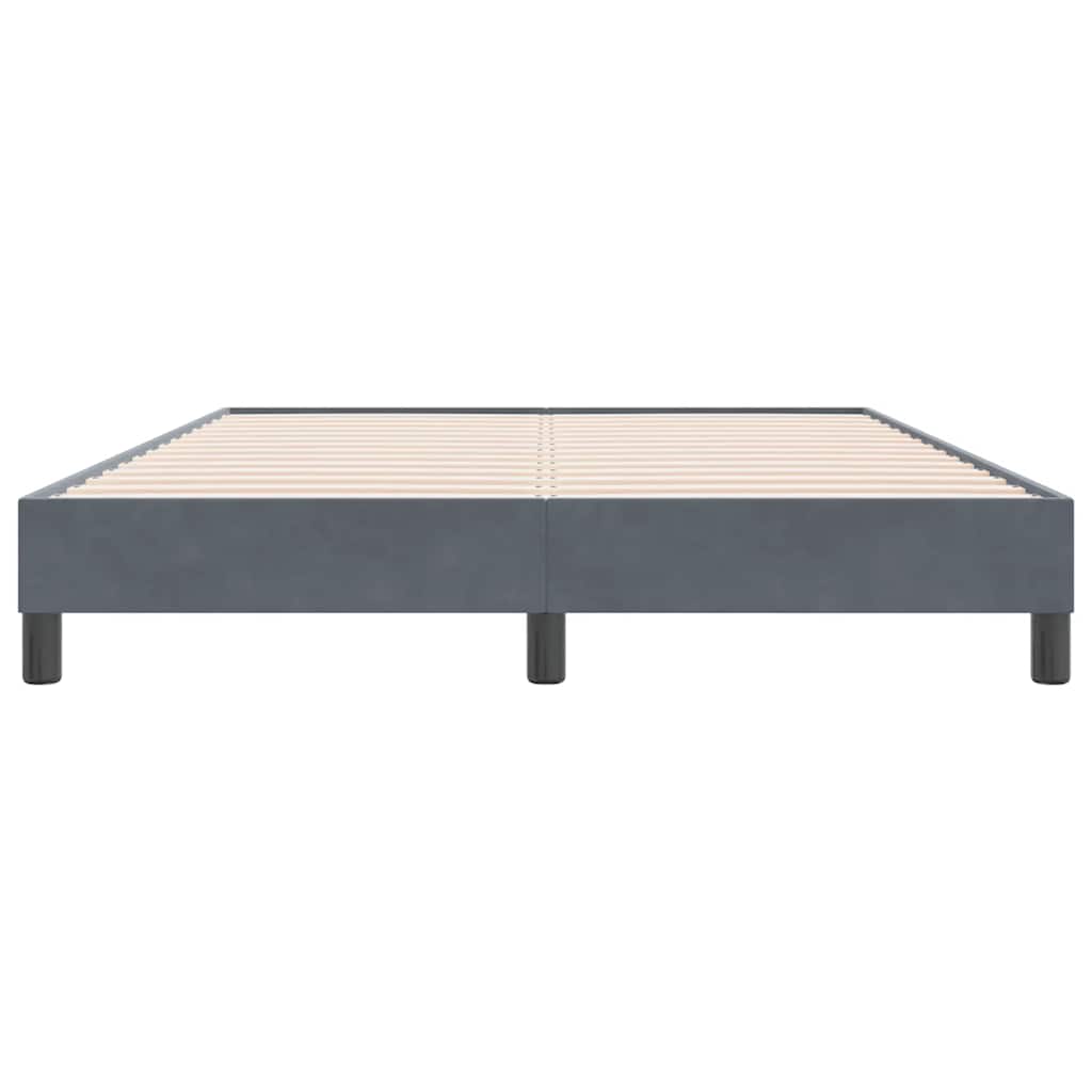 Cadre de lit sans matelas gris foncé 140x220 cm velours - XIOS