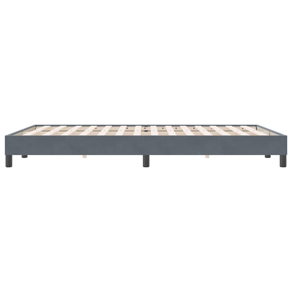 Cadre de lit sans matelas gris foncé 140x220 cm velours - XIOS
