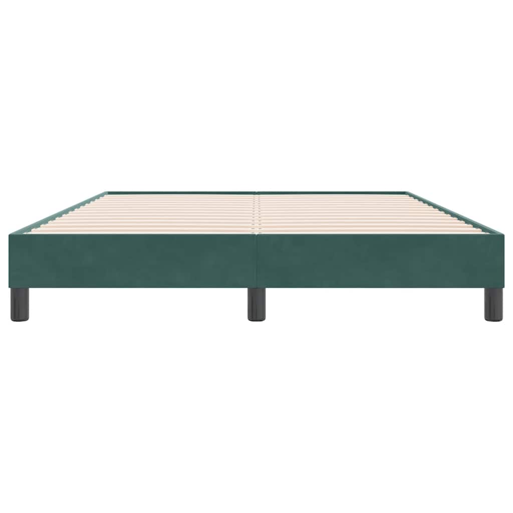 Cadre de lit sans matelas vert foncé 140x220 cm velours - XIOS