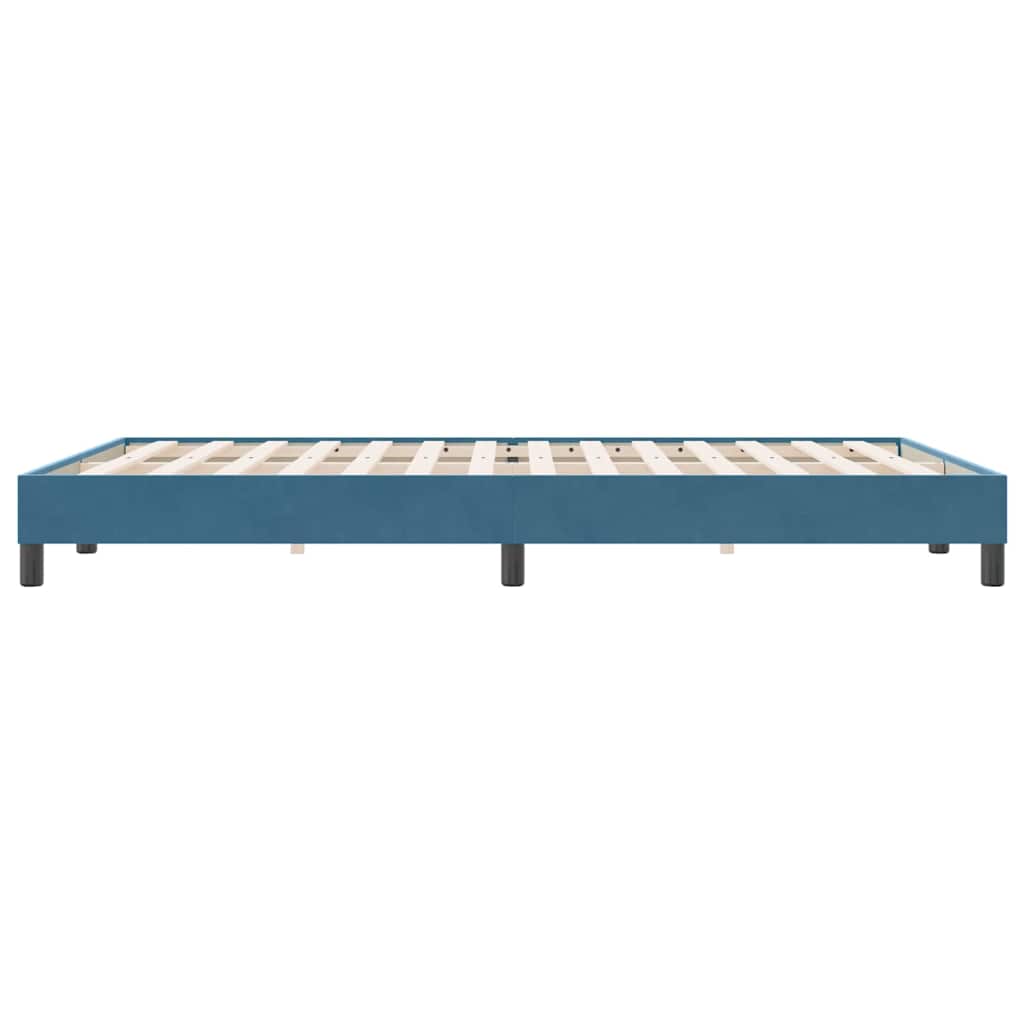 Cadre de lit sans matelas bleu foncé 140x220 cm velours - XIOS