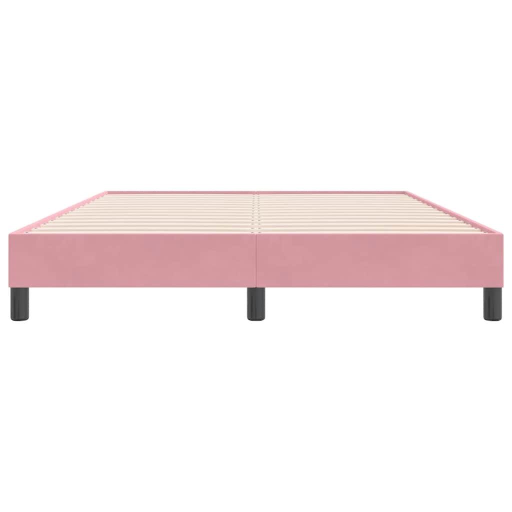 Cadre de lit sans matelas rose 140x220 cm velours - XIOS