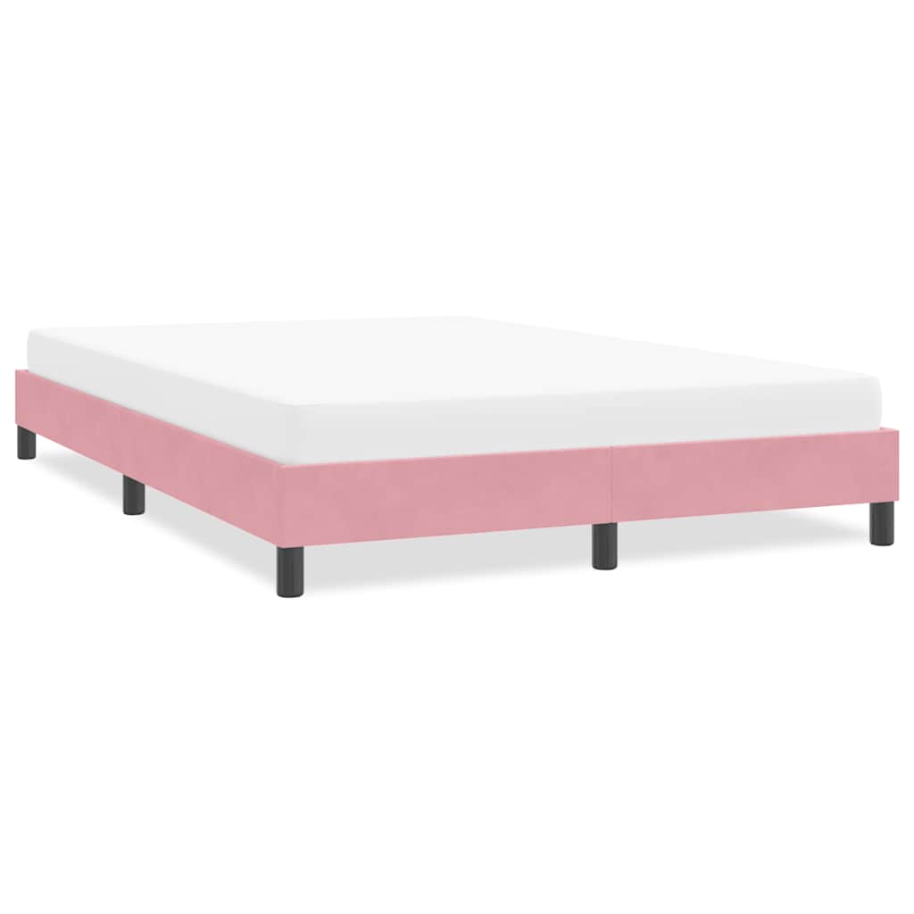 Cadre de lit sans matelas rose 140x220 cm velours - XIOS