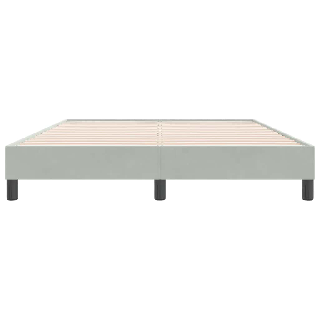 Cadre de lit sans matelas gris clair 160x220 cm velours - XIOS
