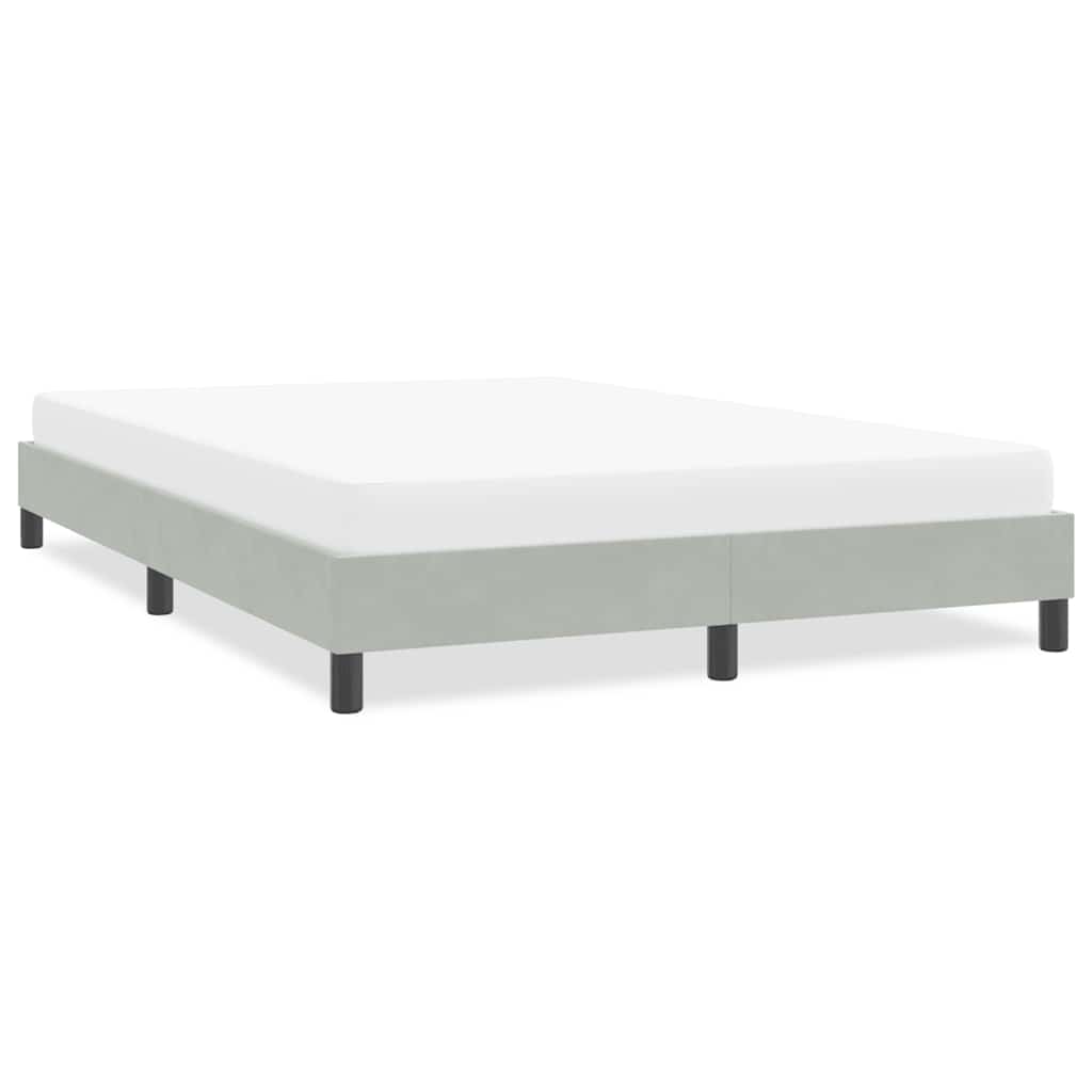 Cadre de lit sans matelas gris clair 160x220 cm velours - XIOS