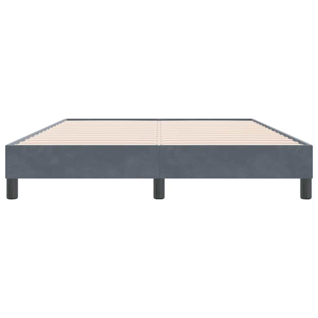 Cadre de lit sans matelas gris foncé 160x220 cm velours - XIOS