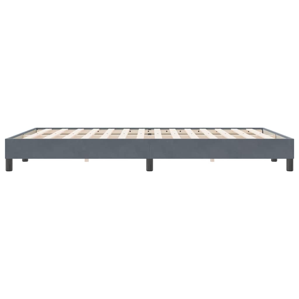 Cadre de lit sans matelas gris foncé 160x220 cm velours - XIOS