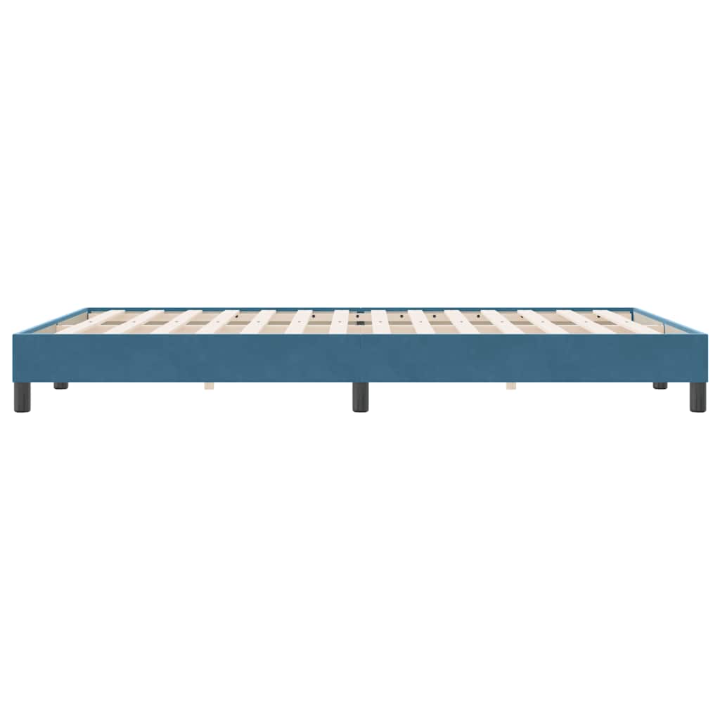 Cadre de lit sans matelas bleu foncé 160x220 cm velours - XIOS