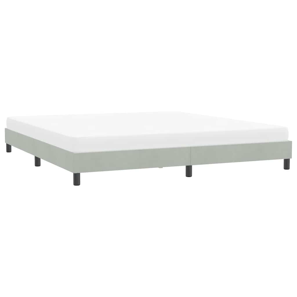 Cadre de lit sans matelas gris clair 180x220 cm velours - XIOS