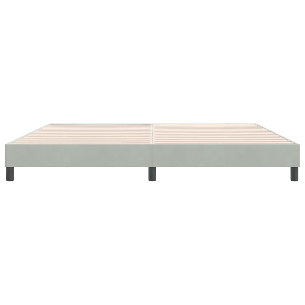 Cadre de lit sans matelas gris clair 180x220 cm velours - XIOS