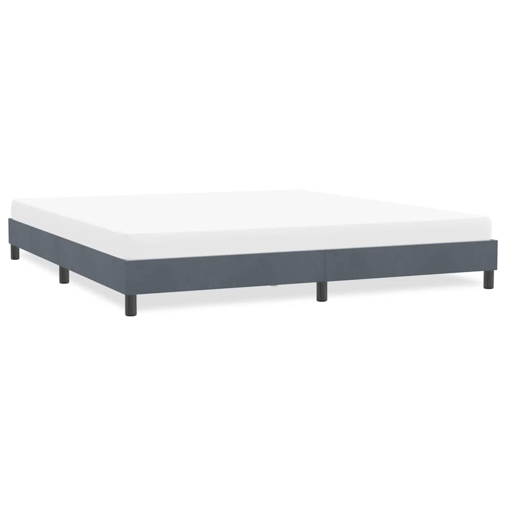 Cadre de lit sans matelas gris foncé 180x220 cm velours - XIOS