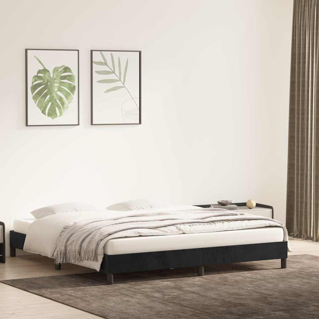 Cadre de lit sans matelas noir 180x220 cm velours - XIOS