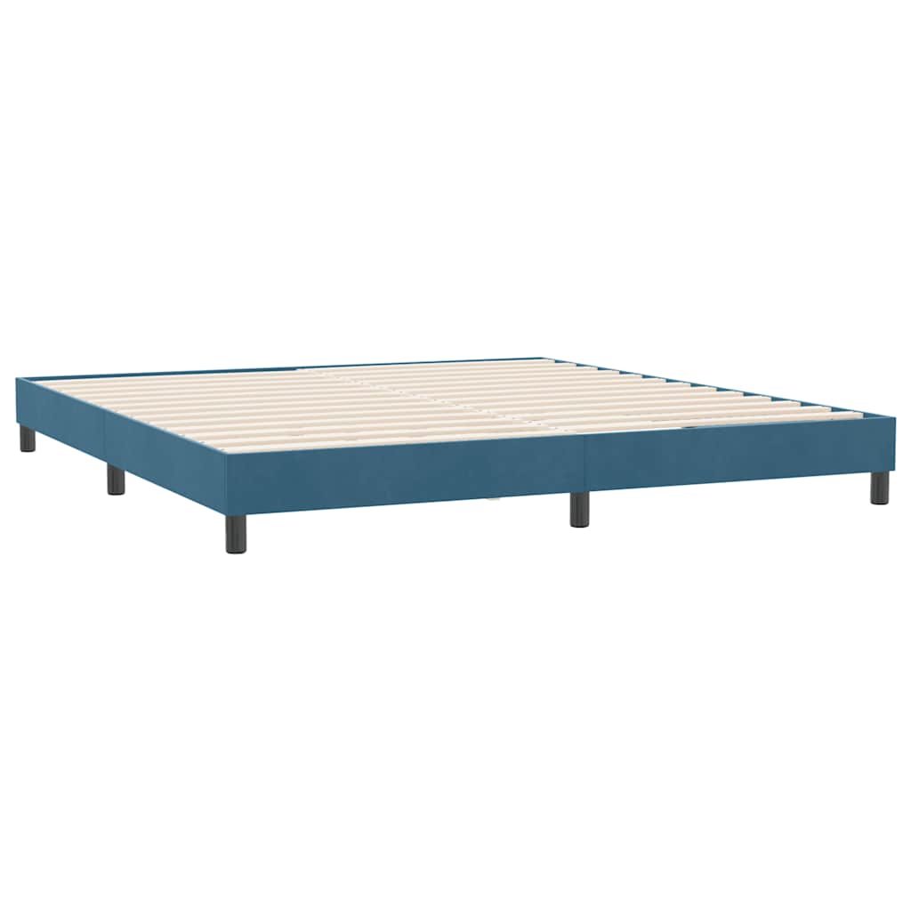 Cadre de lit sans matelas bleu foncé 180x220 cm velours - XIOS