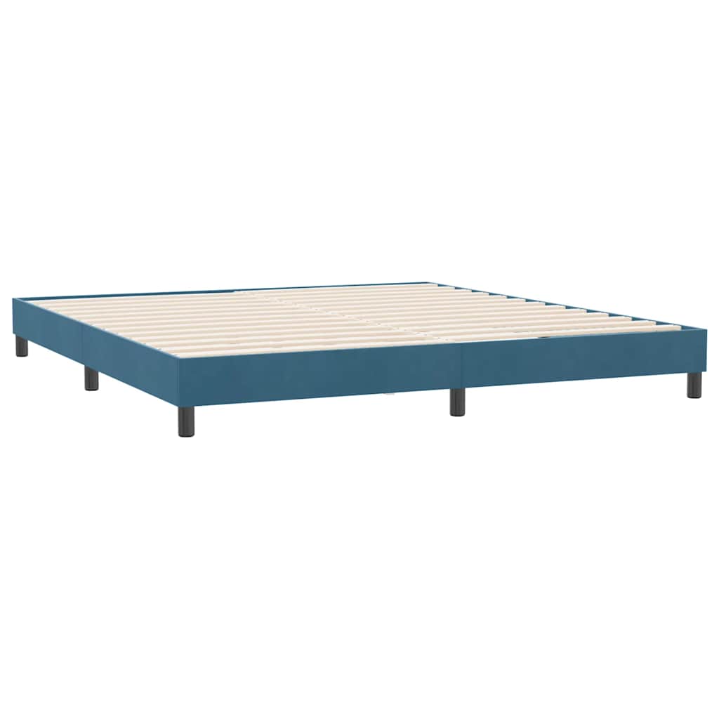 Cadre de lit sans matelas bleu foncé 180x220 cm velours - XIOS