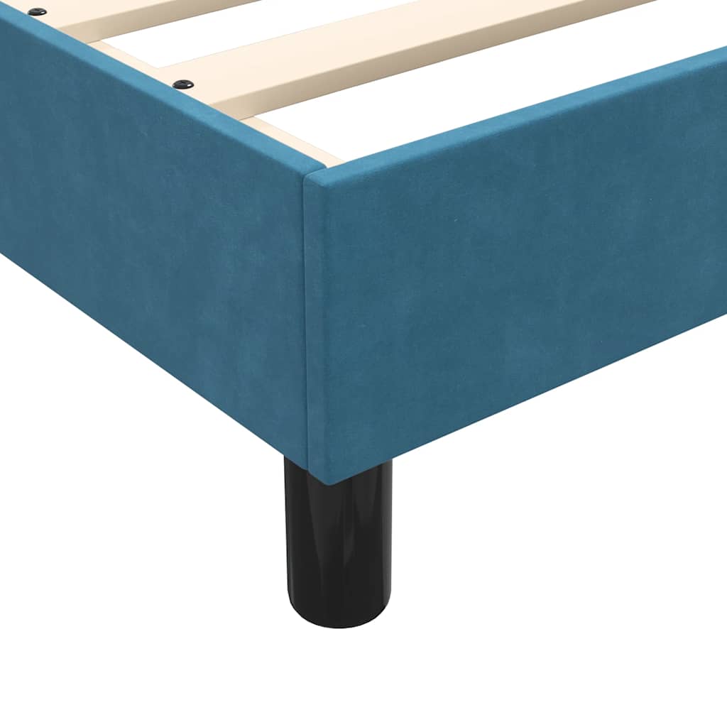 Cadre de lit sans matelas bleu foncé 180x220 cm velours - XIOS