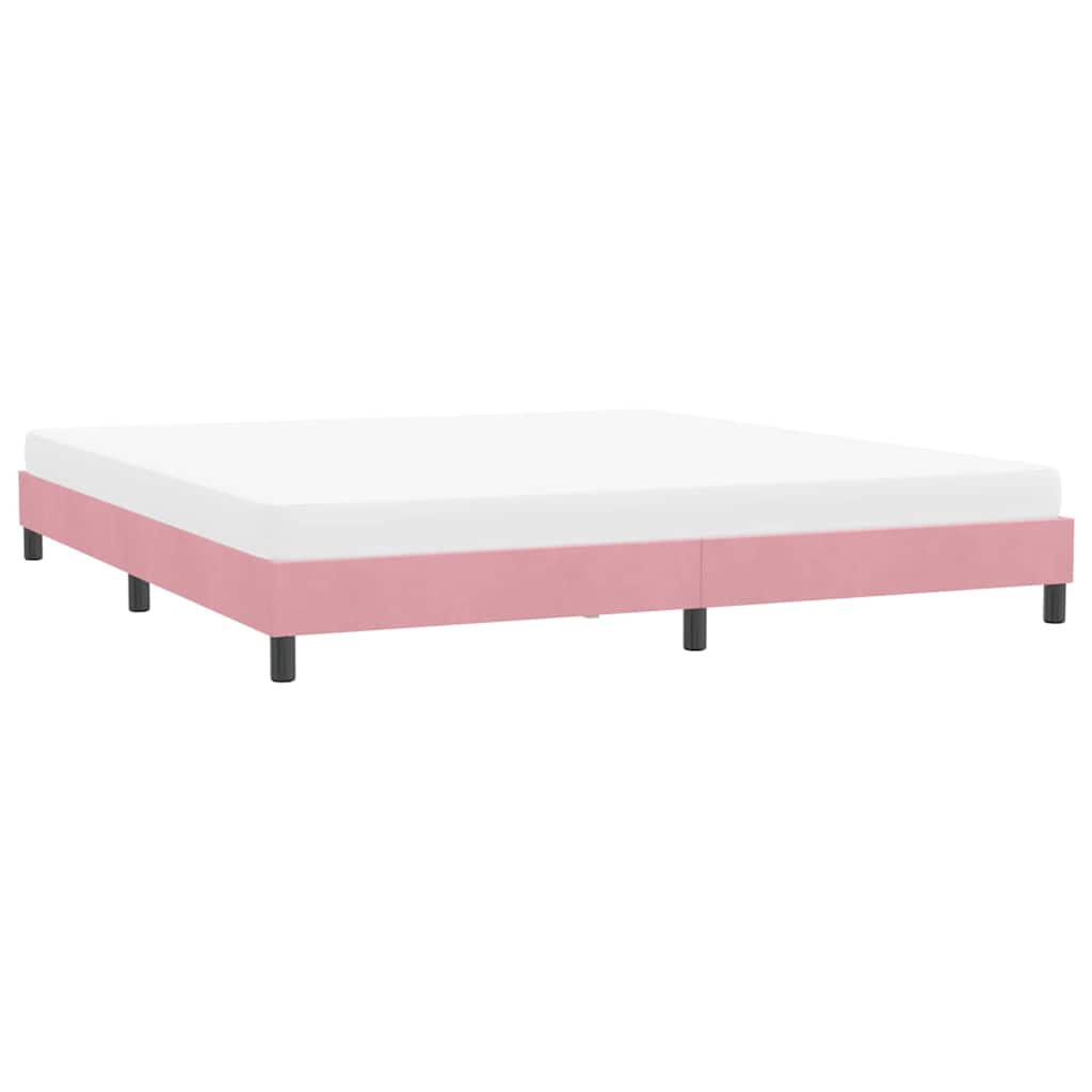 Cadre de lit sans matelas rose 180x220 cm velours - XIOS