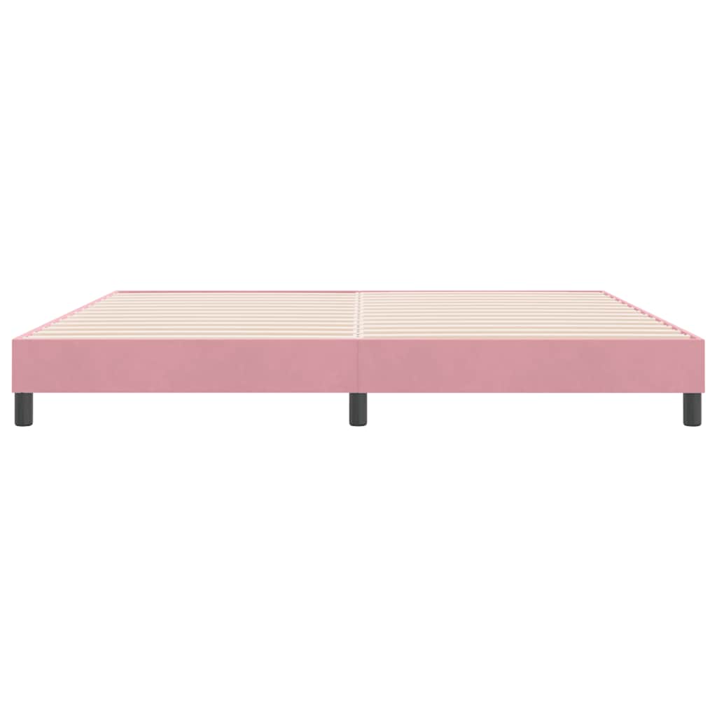 Cadre de lit sans matelas rose 180x220 cm velours - XIOS