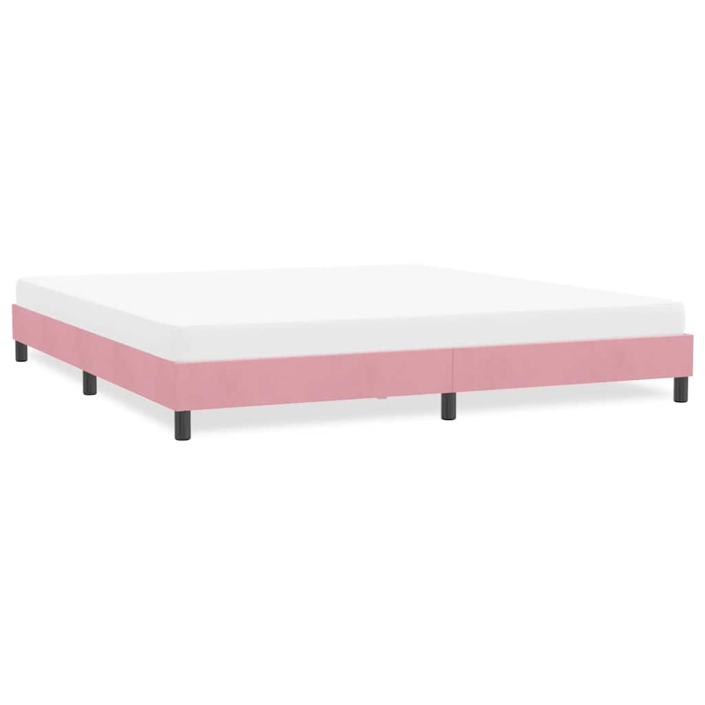 Cadre de lit sans matelas rose 180x220 cm velours - XIOS