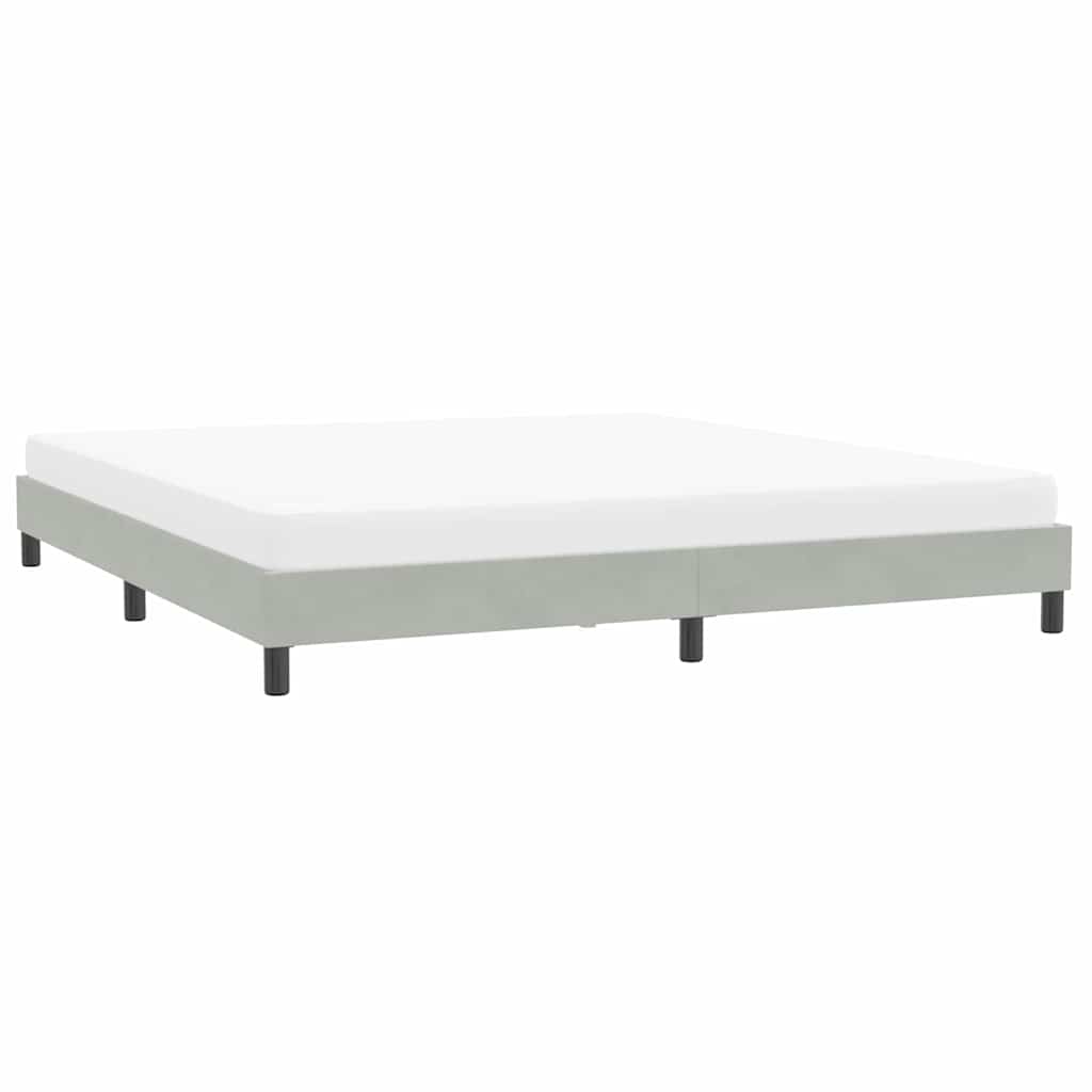 Cadre de lit sans matelas gris clair 200x220 cm velours - XIOS