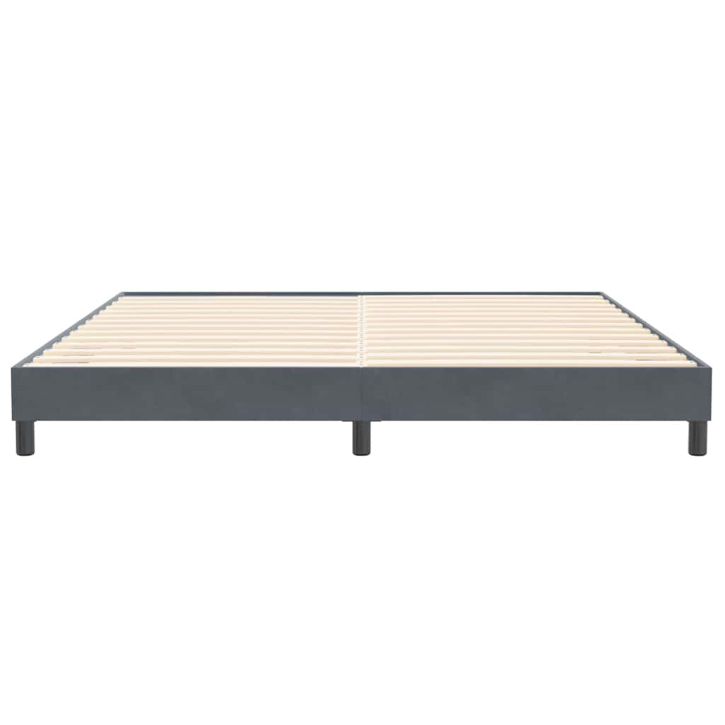 Cadre de lit sans matelas gris foncé 200x220 cm velours - XIOS