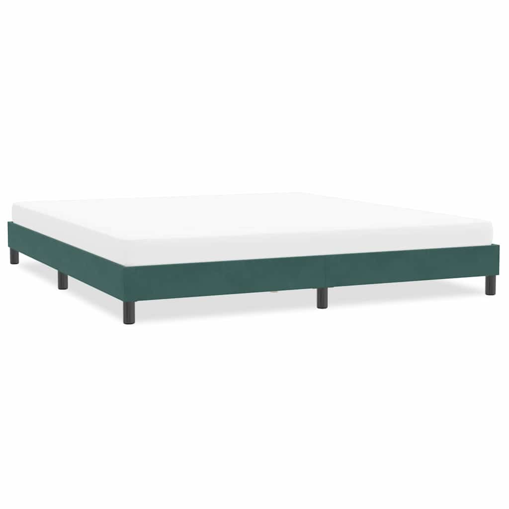 Cadre de lit sans matelas vert foncé 200x220 cm velours - XIOS