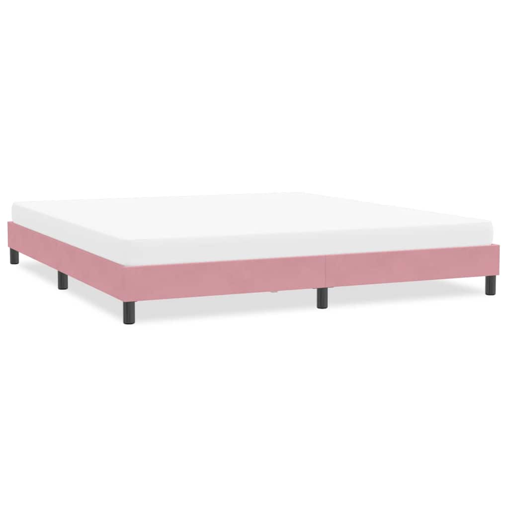 Cadre de lit sans matelas rose 200x220 cm velours - XIOS