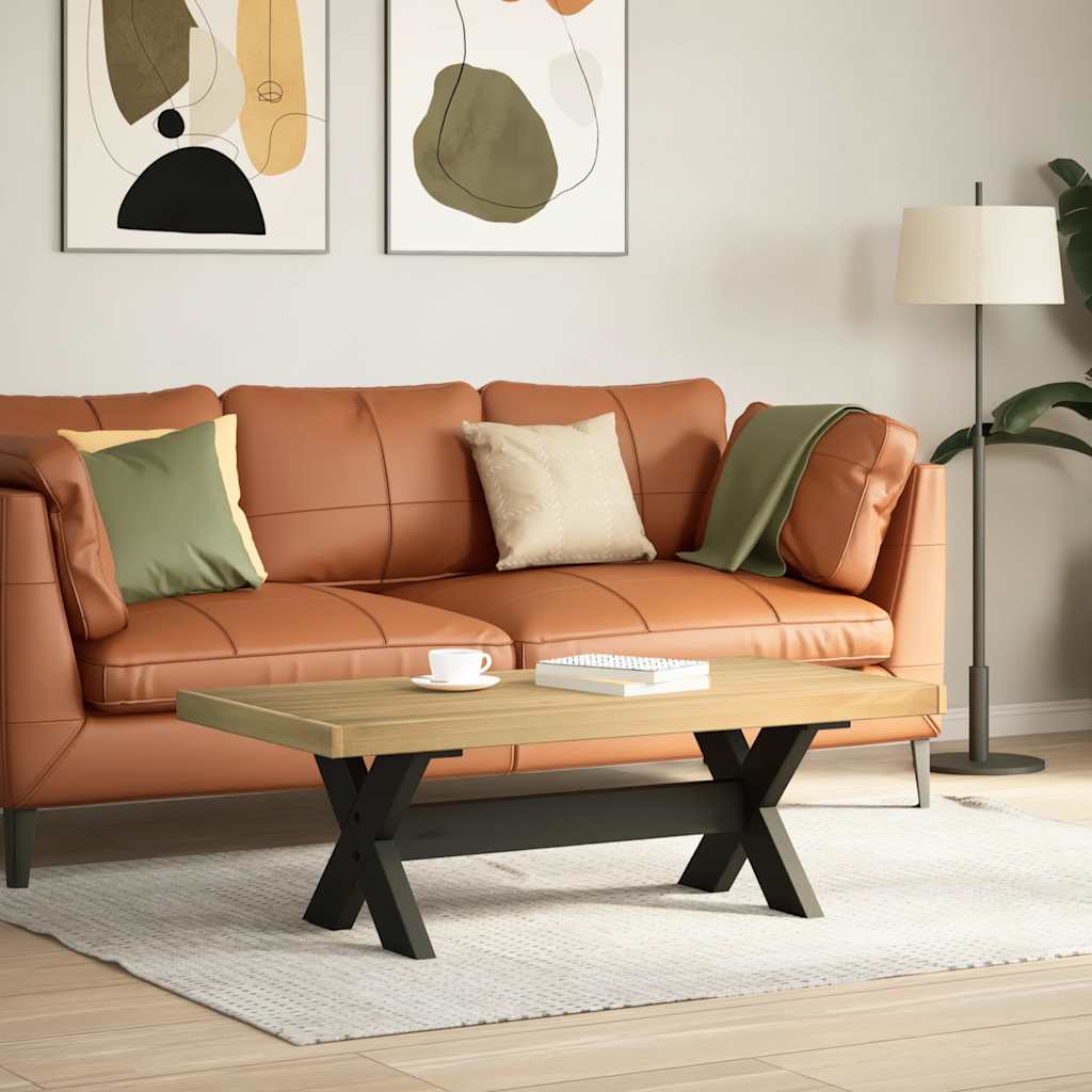 Table basse NOAIN pieds en forme de X 120x60x40 cm massif pin - XIOS