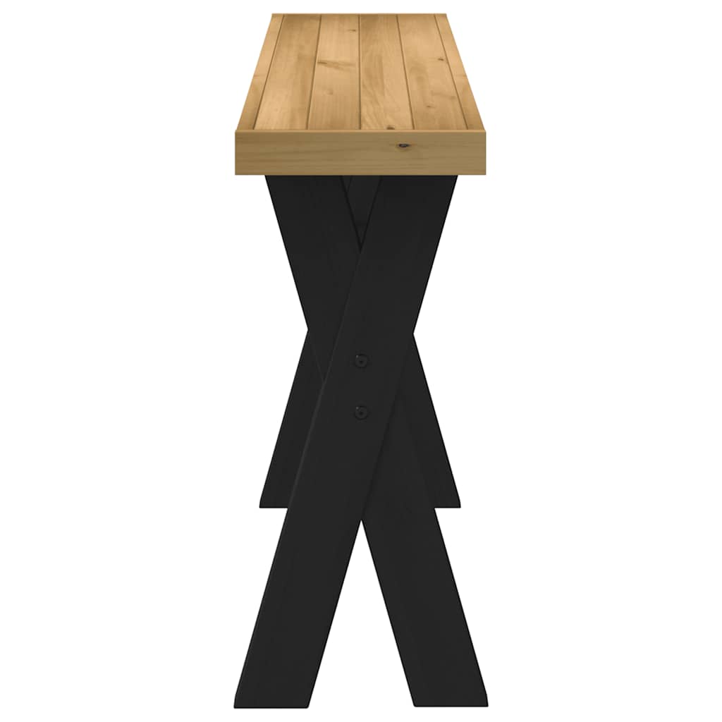 Table console NOAIN pieds en forme de X 120x30x75 cm massif pin - XIOS