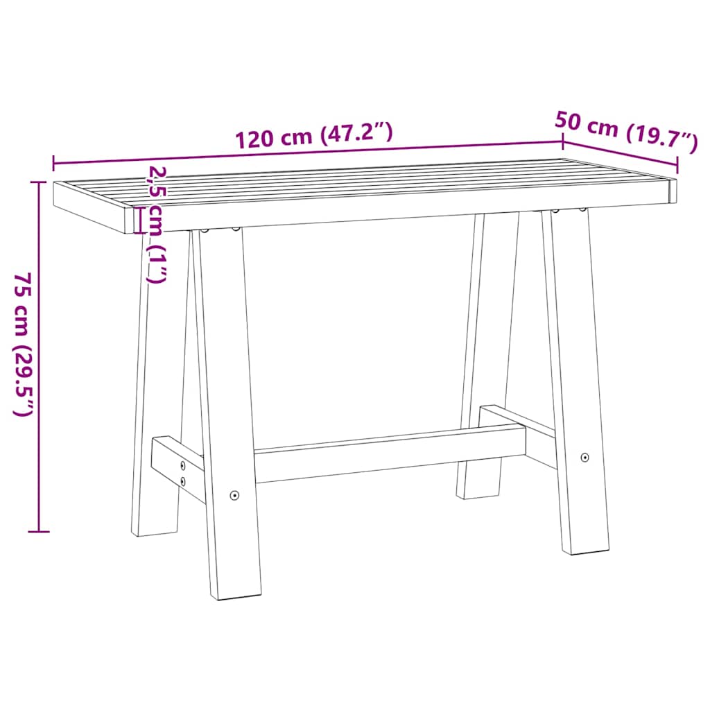 Bureau NOAIN pieds en forme de A 120x50x75 cm bois massif pin - XIOS