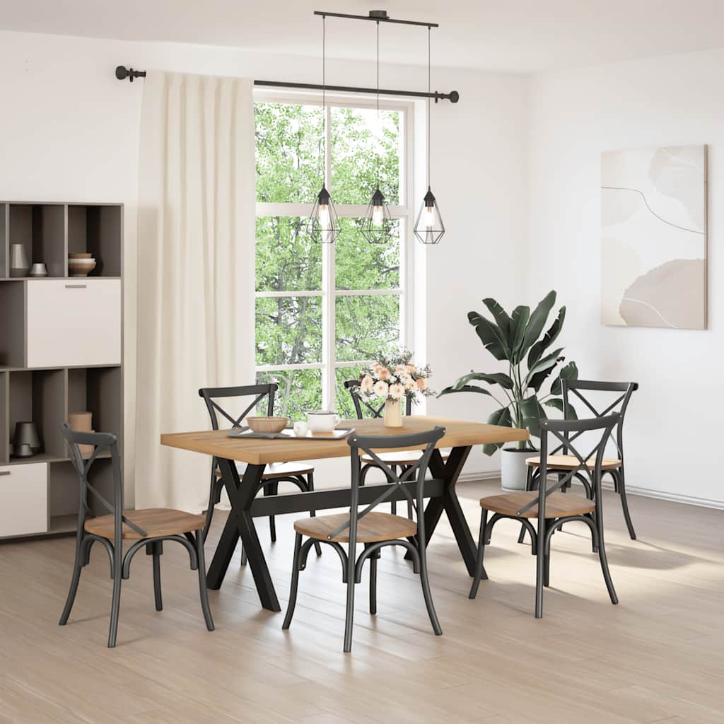Table à manger NOAIN pieds en forme de X 160x90x75cm massif pin - XIOS