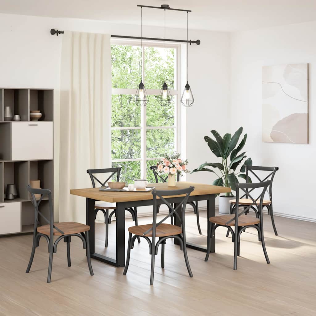 Table à manger NOAIN pieds en forme de U 160x90x75cm massif pin - XIOS
